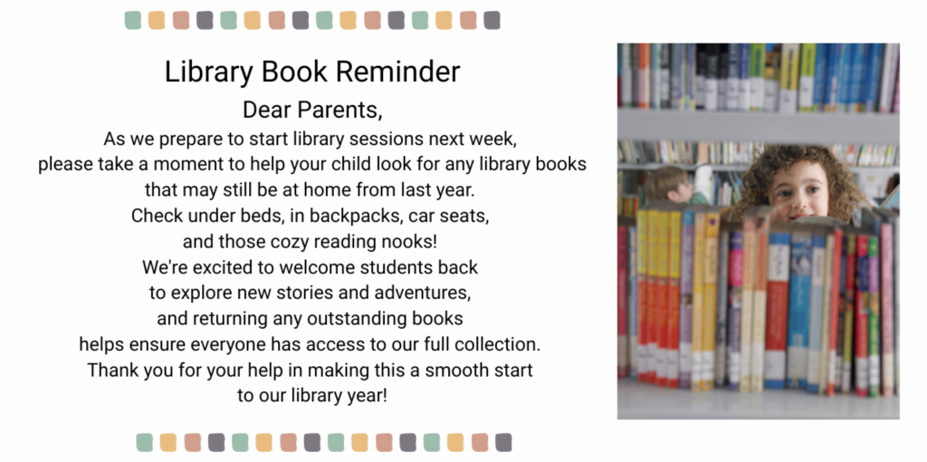 A child peeks through library books on a shelf, surrounded by colorful spines, while another child is in the background.